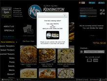 Tablet Screenshot of kensingtonpizza.com